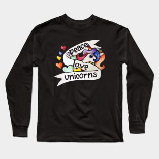 Peace Love and Unicorns Long Sleeve T-Shirt